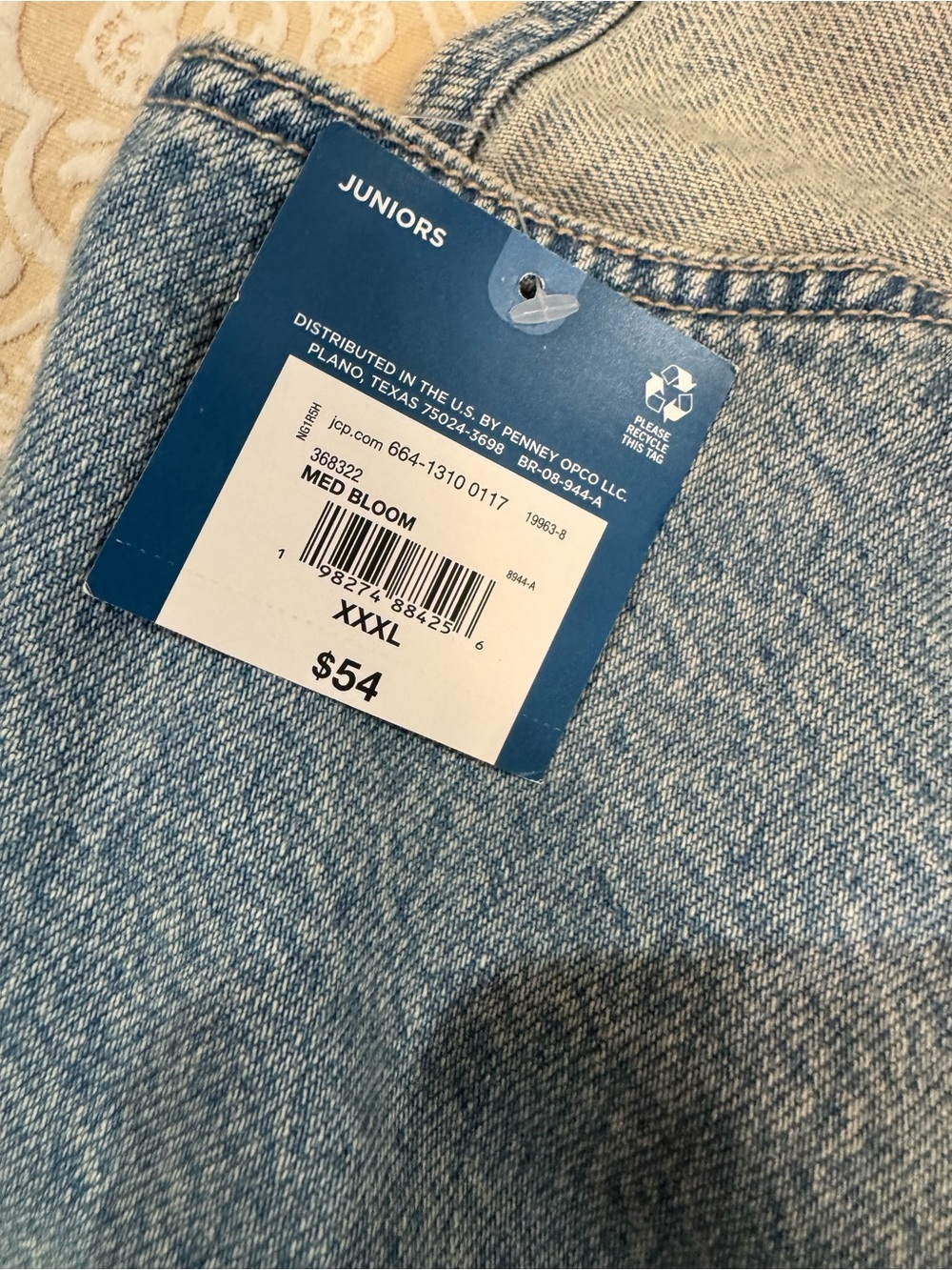 Arizona Jean Co. Light Wash Denim Shortalls XXXL plus - Picture 10 of 10